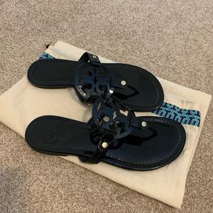 Tory Burch Miller Sandals Black Patent